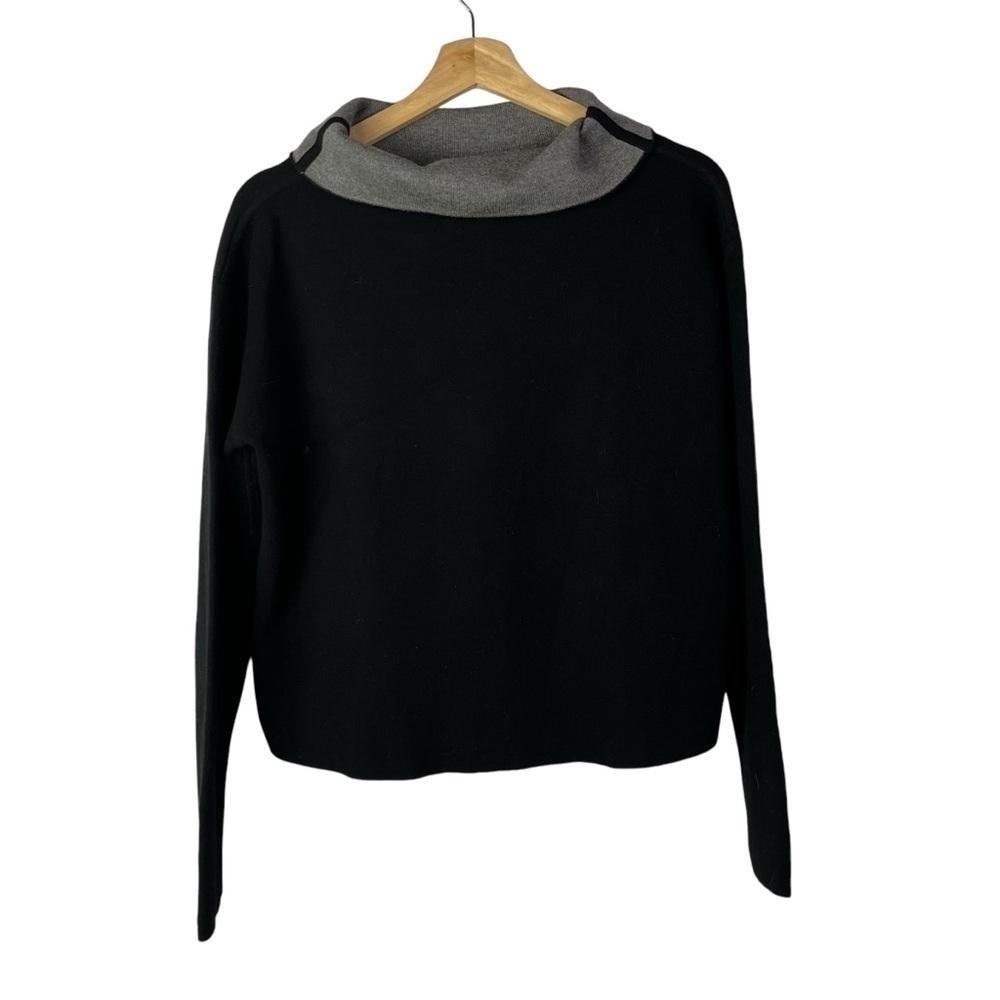 Boutique Black &‎ Gray Reversible Boat Neck Sweater S